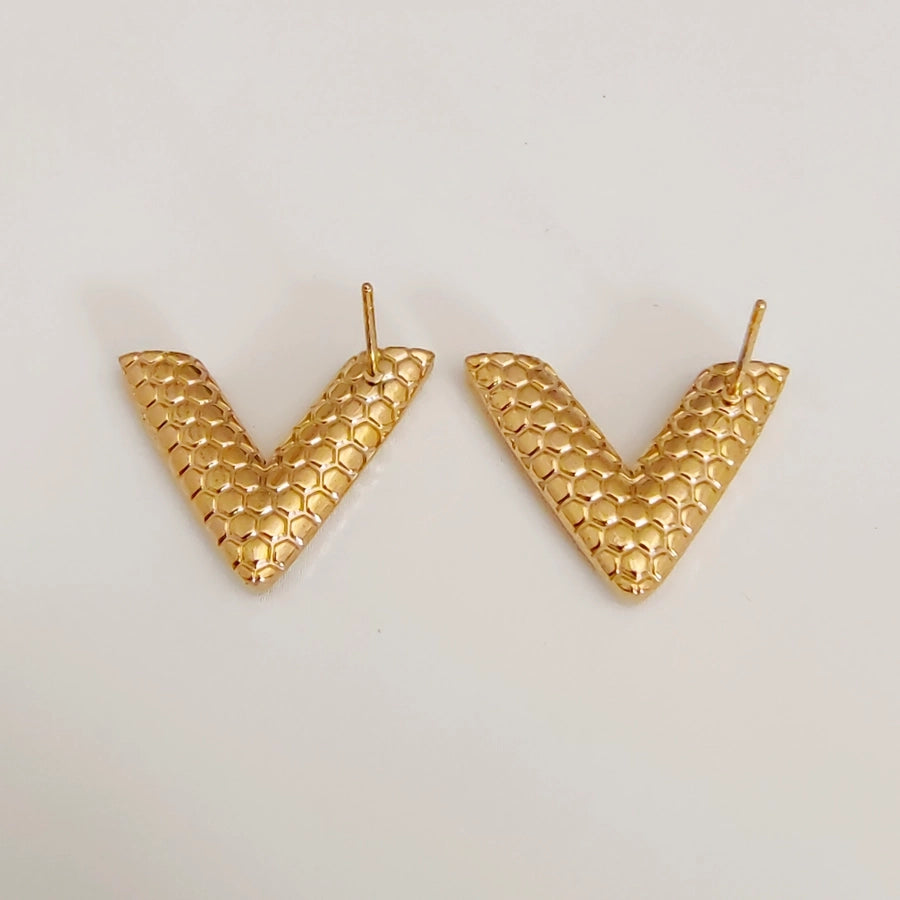 Mix Designs Earrings [304 Stainless Steel,18K Gold Plated]