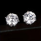 Synthetic Zirconia Stud Earrings [Stainless Steel]