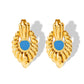 Vintage Enamel Earrings [304 Stainless Steel,18K Gold Plated]