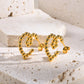 Gold Ball Heart Shape Earrings [201 Stainless Steel,18K Gold Plated]