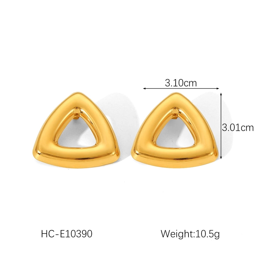 Triangle Earrings [304 Stainless Steel,18K Gold Plated]