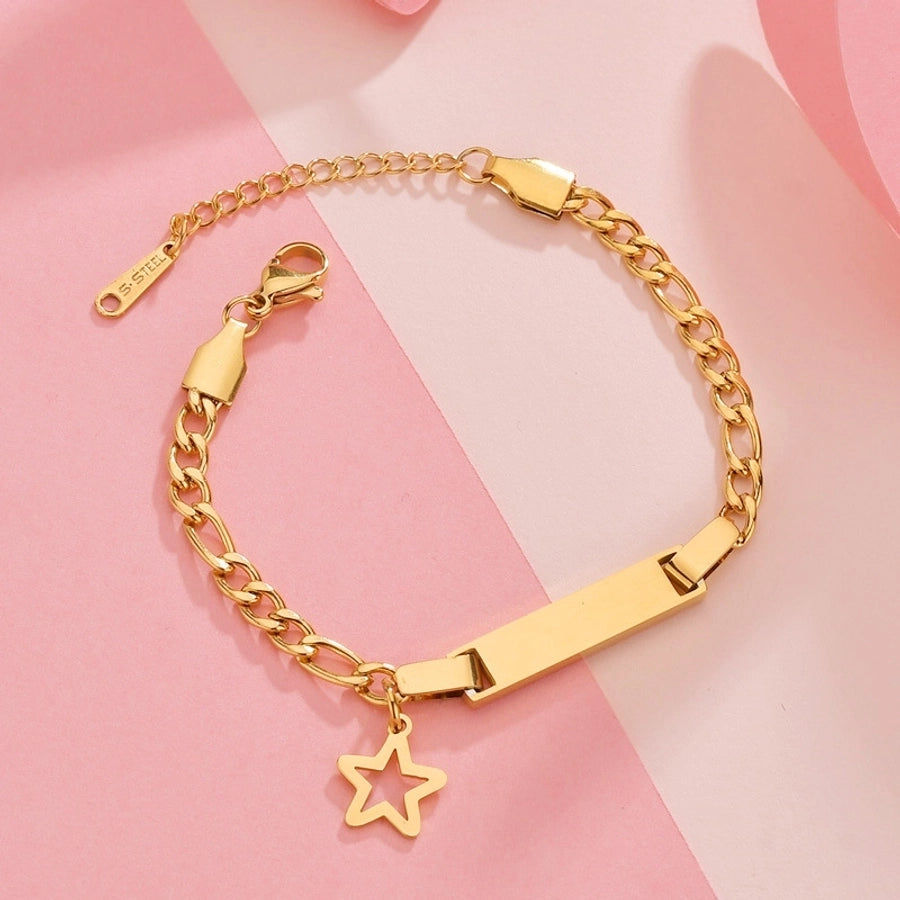 Love Heart Bracelet [201 Stainless Steel,18K Gold Plated]