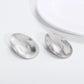 Flat Oval Plating Earrings [304 Stainless Steel,18K Gold Plated]