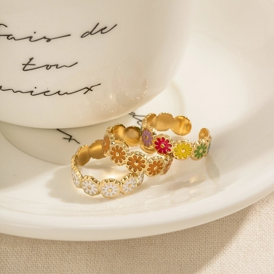 Daisy Flower Email Ring [304 roestvrij staal]