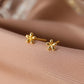 Phoenix Five-Leaf Flower Stud Earrings [Stainless Steel, 18K Gold Plated]