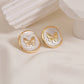 Cute Simple Style Round 304 Stainless Steel 18K Gold Plated Ear Studs