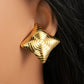 Rhombus Lines Earrings [304 Stainless Steel,18K Gold Plated]