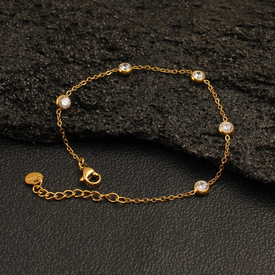 Pulsera de incrustación/collar de imitación [304 acero inoxidable, 18k dorado chapado]