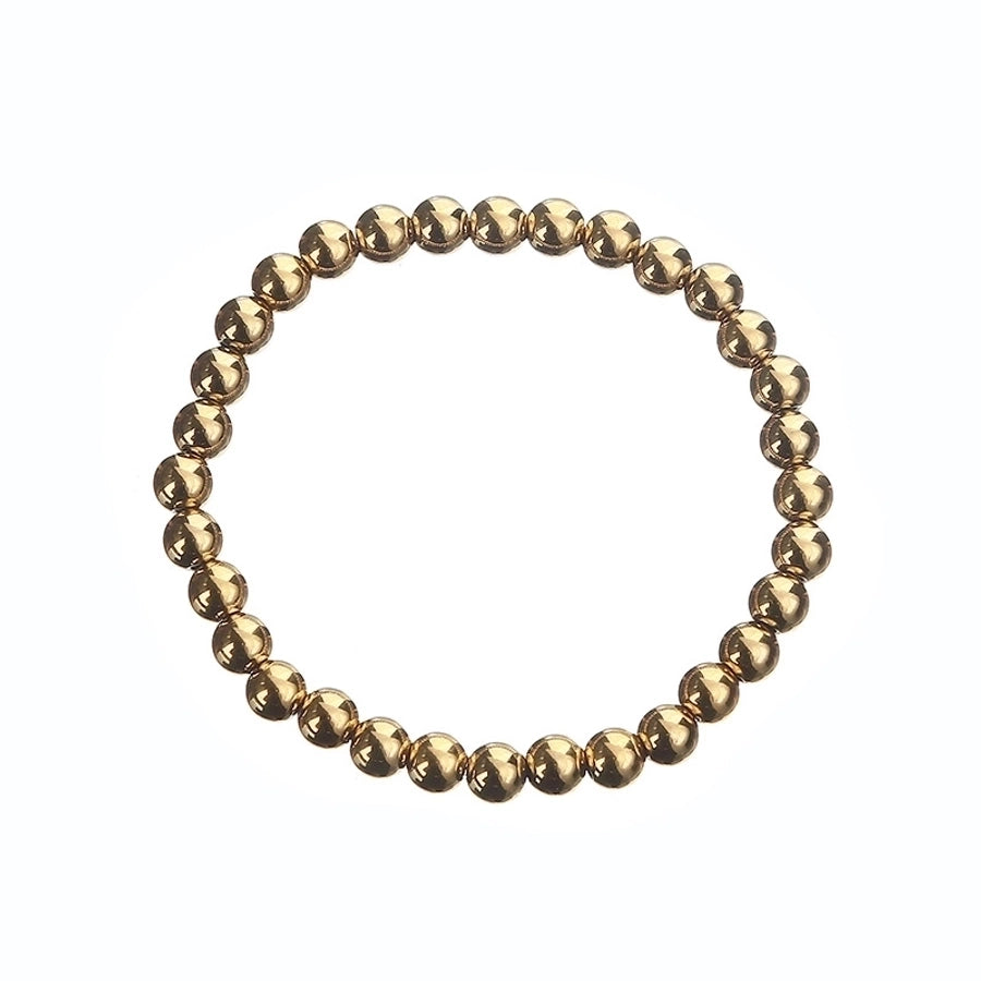 Elastic Beaded Bracelet [304 Stainless Steel, 18K Gold Plated]