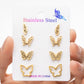 Butterfly Stud Earrings Set [304 Stainless Steel, 18K Gold Plated]