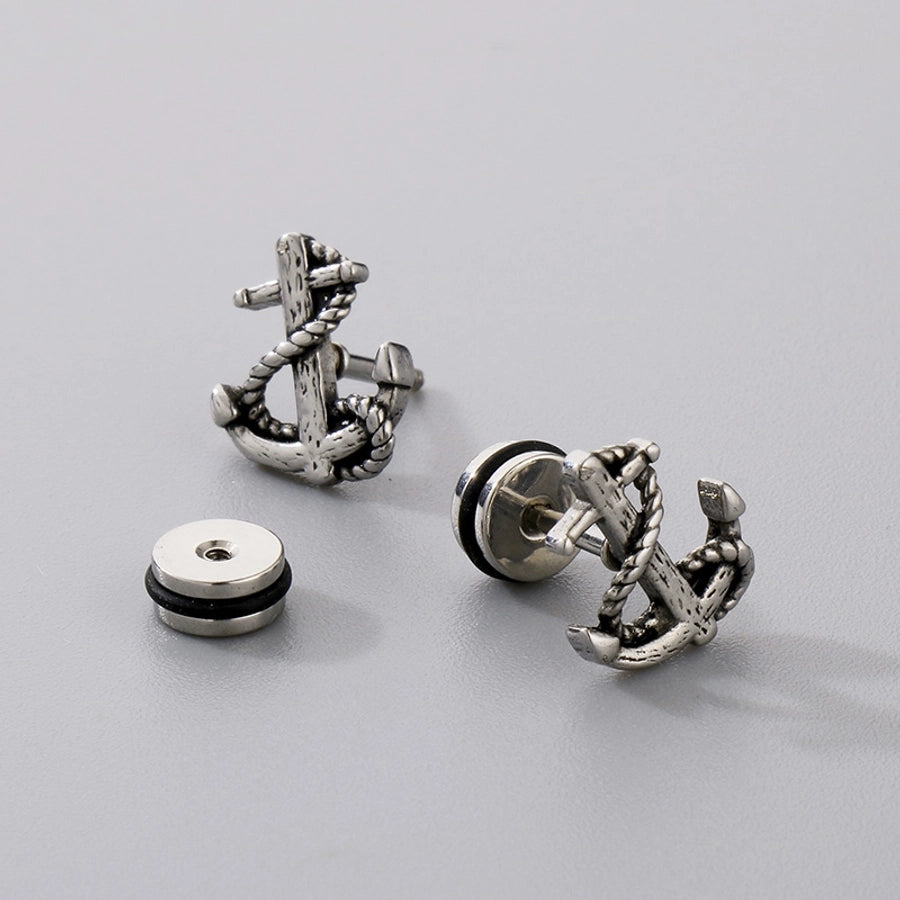 Anchor Ear Studs [304 Stainless Steel 18K Gold Plated]