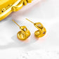 C Shape Zircon Earrings [304 Stainless Steel,18K Gold Plated]