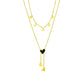 Heart Shape Tassel Necklace [304 Stainless Steel,18K Gold Plated]