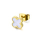 fashion four leaf clover stainless steel enamel ear studs 1 piece