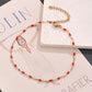 Bohemian Enamel Beads Anklet [304 Stainless Steel, 18K Gold Plated]