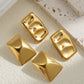 Matte Square Rectangle Earrings [304 Stainless Steel,18K Gold Plated]