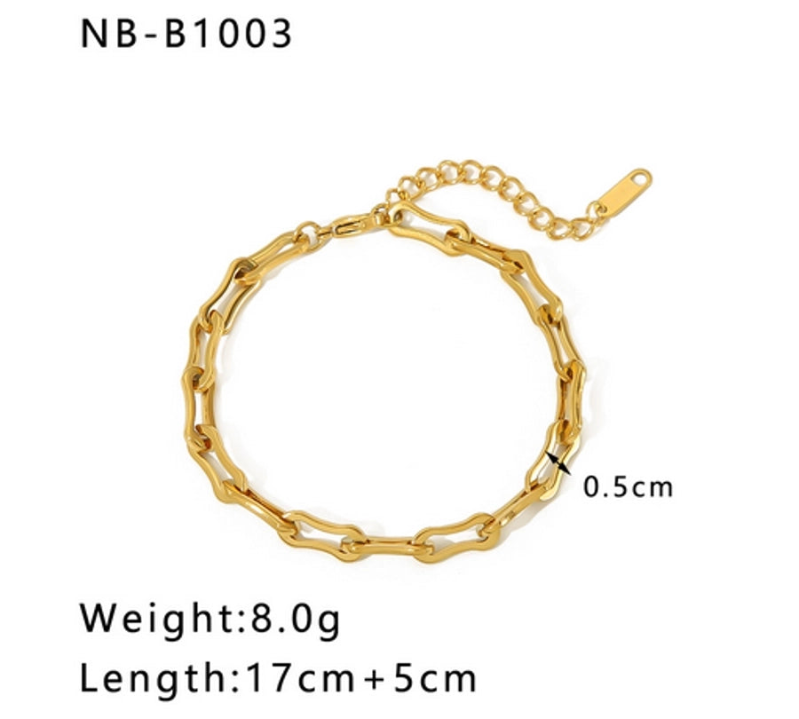 Gold Chain Bracelets [304 Stainless Steel,18K Gold Plated]