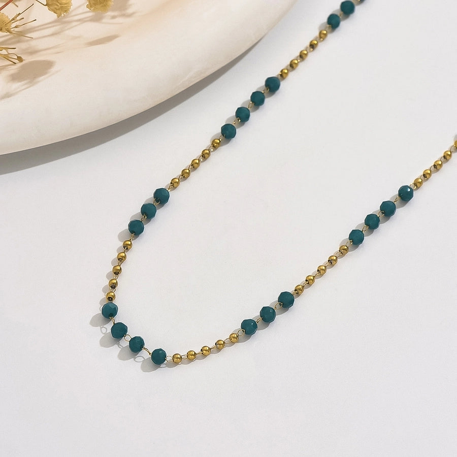 Beaded Necklace [304 Stainless Steel 18K Gold Plated]