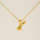 Letter Pendant Necklace [304 Stainless Steel,18K Gold Plated]