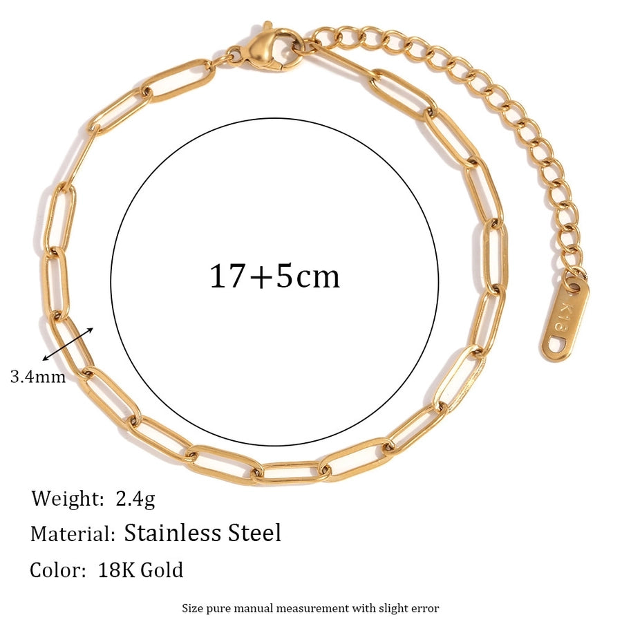 Braccialetti a catena [304 acciaio inossidabile, oro 18K placcato]