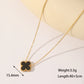 Four Leaf Clover Acrylic Necklace [304 Stainless Steel,18K Gold Plated]