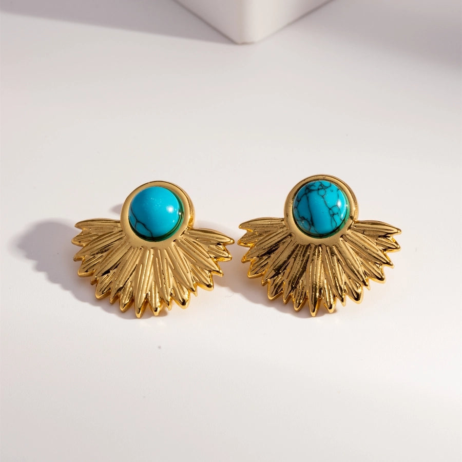 Vintage Turquoise Earrings [304 Stainless Steel,18K Gold Plated]