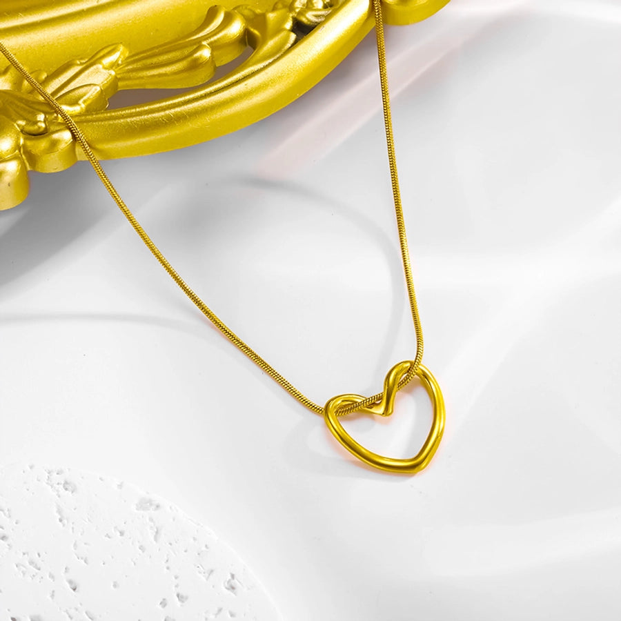 Hollow Heart Shape Earrings /Necklace/Set [304 Stainless Steel,18K Gold Plated]