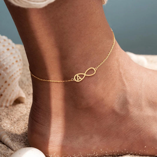 Letter Infinity Anklet [201.304 in acciaio inossidabile, oro 18K placcato]