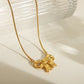 Bow Knot Necklace [304 Stainless Steel,18K Gold Plated]