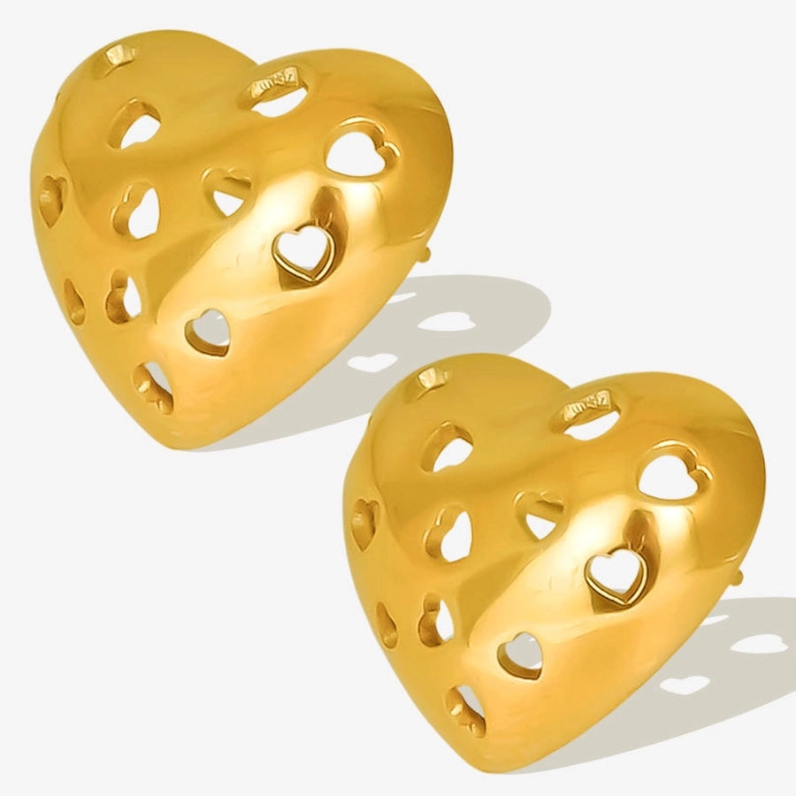 Heart Holes Earrings [304 Stainless Steel]