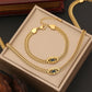 Retro Devil's eye Bracelet/Earrings/Necklace [Stainless Steel,18K Gold Plated]