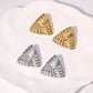 Triangle Pyramid Earrings [304 Stainless Steel,18K Gold Plated]