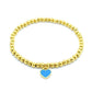 Heart Shape Beaded Bracelet [Stainless Steel,18K Gold Plated]