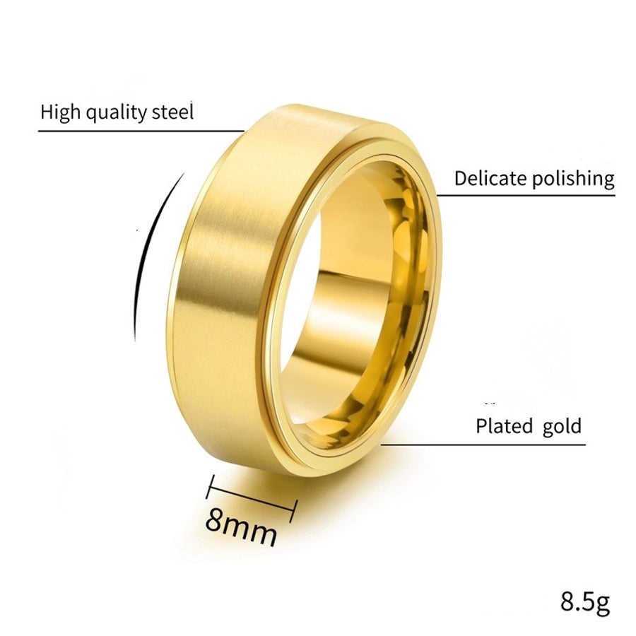 Retro Solid Color Ring [304 Stainless Steel18K Gold Plated]