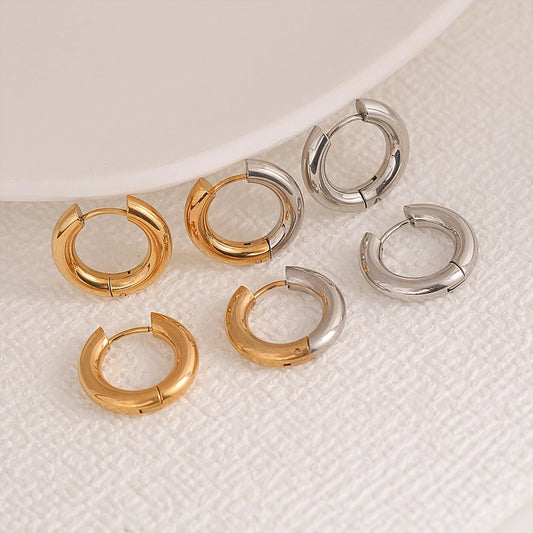 Round Hoop Earrings [304 Stainless Steel]