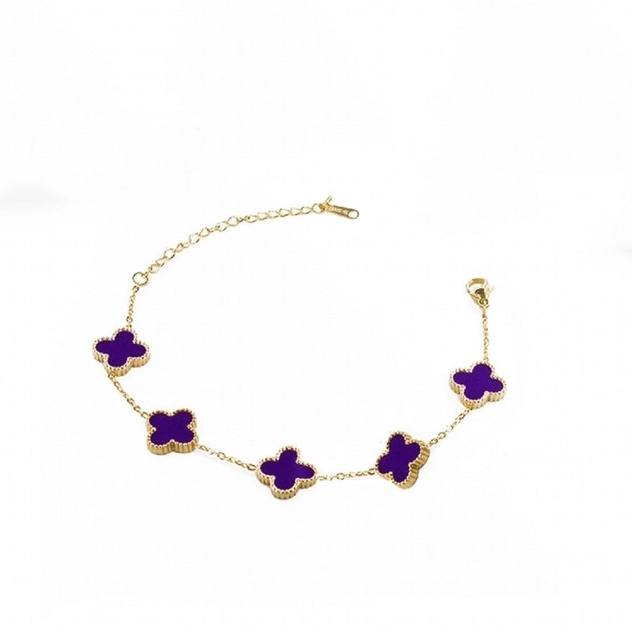 Four Leaf Clover Bracelet/Necklace [Stainless Steel,18K Gold Plated]