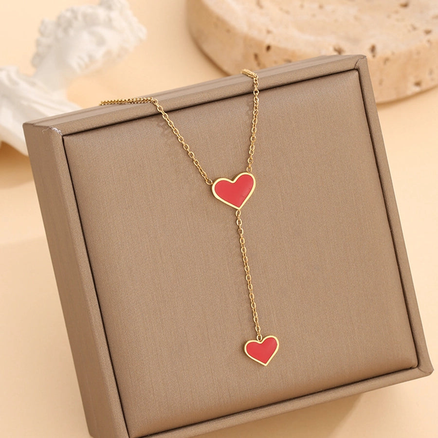 Red Heart Jewelry Set  [304 Stainless Steel]