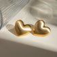 Matte Heart Shape Earrings [304 Stainless Steel,18K Gold Plated]