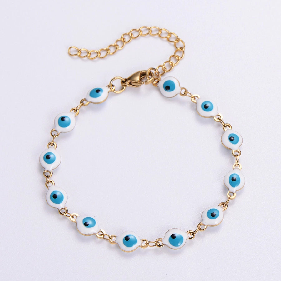 Devil'S Eye Bracelet/Necklace [304 Stainless Steel,18K Gold Plated]