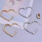 Hollow Heart Shape Hoop Earrings [304 Stainless Steel]