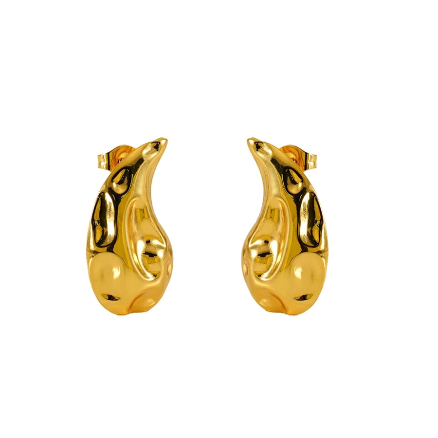 Heart/ Water Droplets Earrings [304 Stainless Steel,18K Gold Plated]