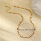 Colored Beads Necklace [304 Stainless Steel,18K Gold Plated]