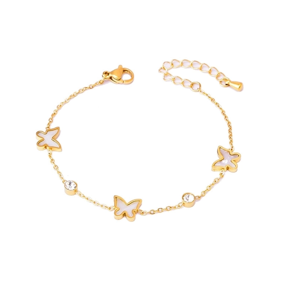 Star/Flower/Butterfly Shell Bracelets [304 Stainless Steel,18K Gold Plated]