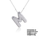 Three-dimensional Letter Zircon Pendant Necklace [304 Stainless Steel,Copper]