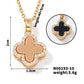 Four Leaf Clover Zircon Necklace [304 Stainless Steel,Copper]