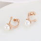 Round Pearl Drop Earrings [304 Stainless Steel,18K Gold Plated]