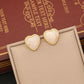 Heart Shape Inlay Gem 18K Earrings [304 Stainless Steel,18K Gold Plated]