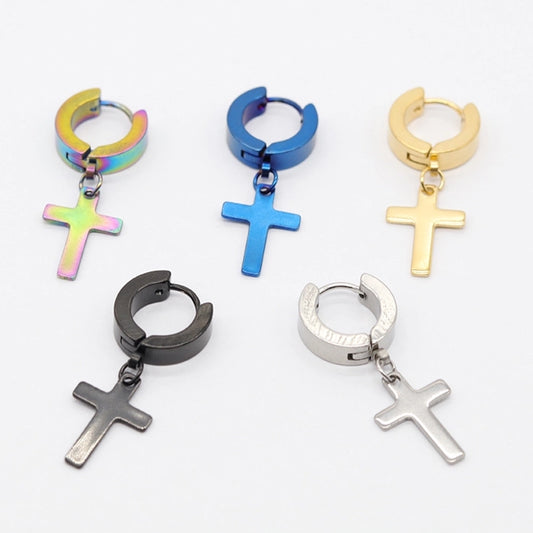 Cross polishing Earrings [Stainless Steel]