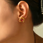 Red Bead Stud -oorbellen [304 roestvrij staal, 18K GOUD VERPLICHT]