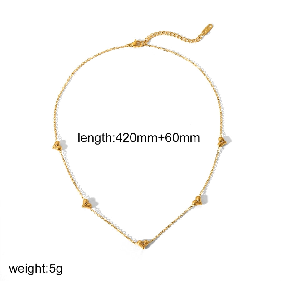 Multiple Hearts Bracelet/Necklace [304 Stainless Steel,18K Gold Plated]